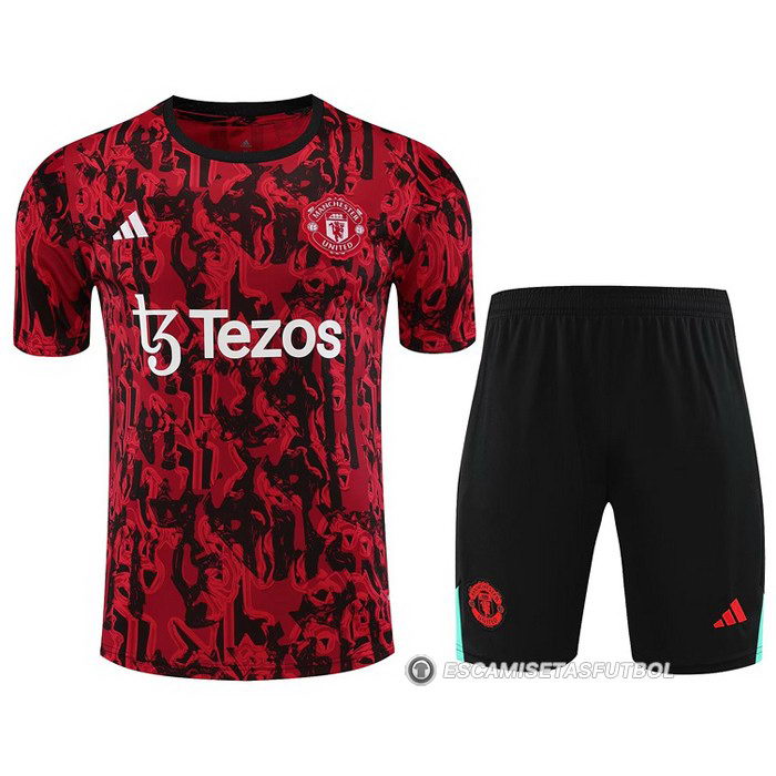Chandal del Manchester United Manga Corta 23-24 Rojo - Pantalon Corto